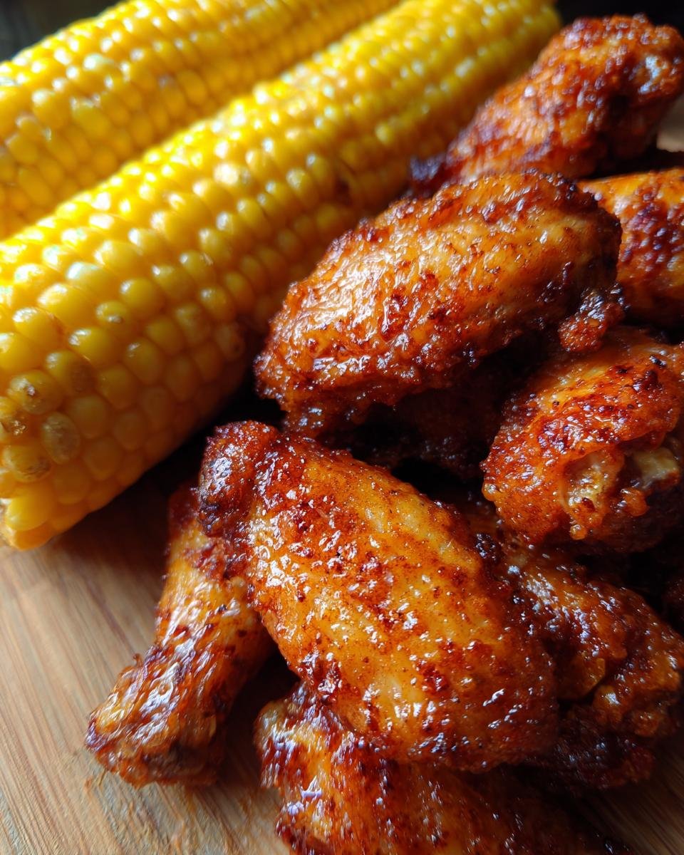 Crispy Chicken Wings with Buttered Corn - detail 1