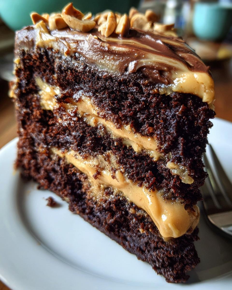 Heavenly Chocolate Peanut Butter Cake - detail 1