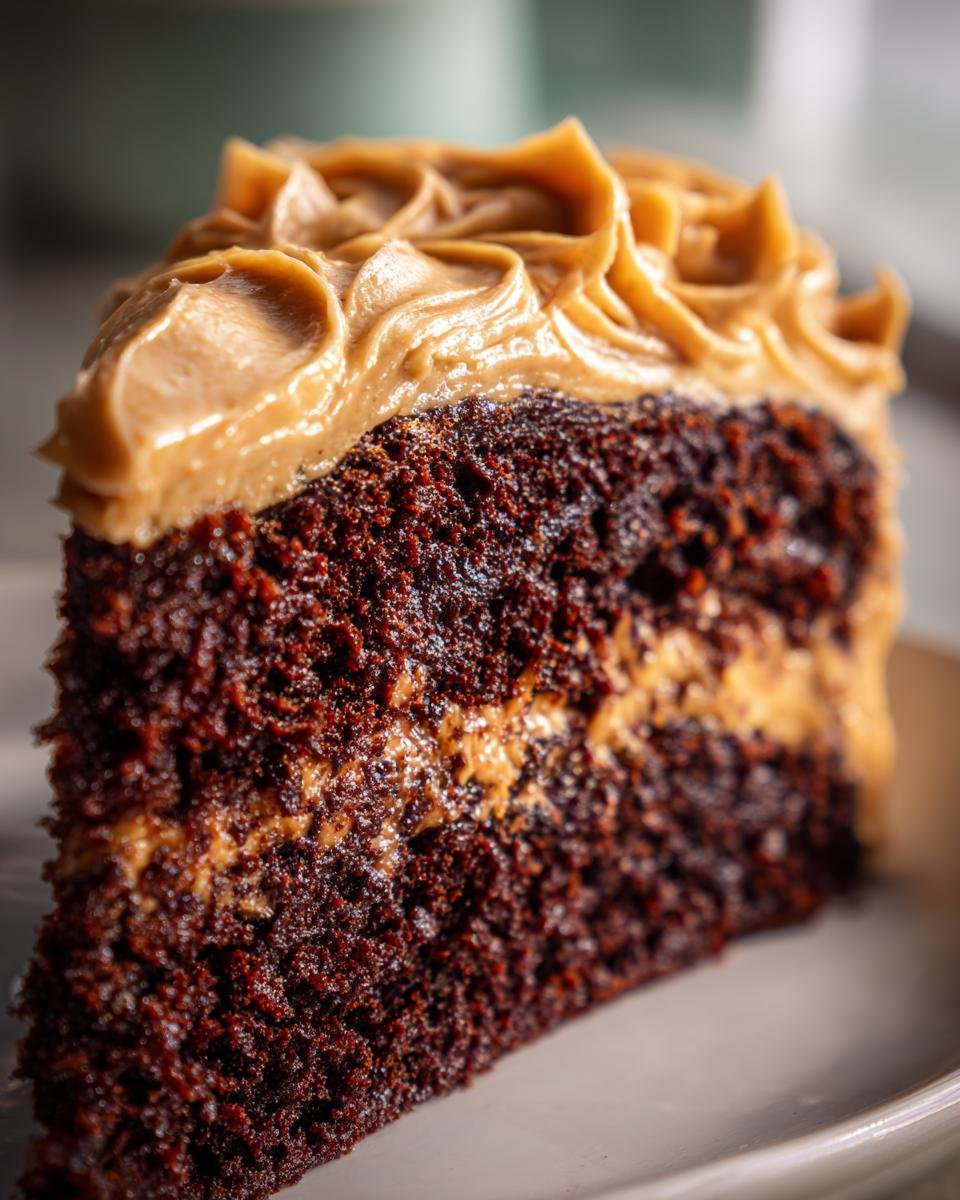 Heavenly Chocolate Peanut Butter Cake - detail 3