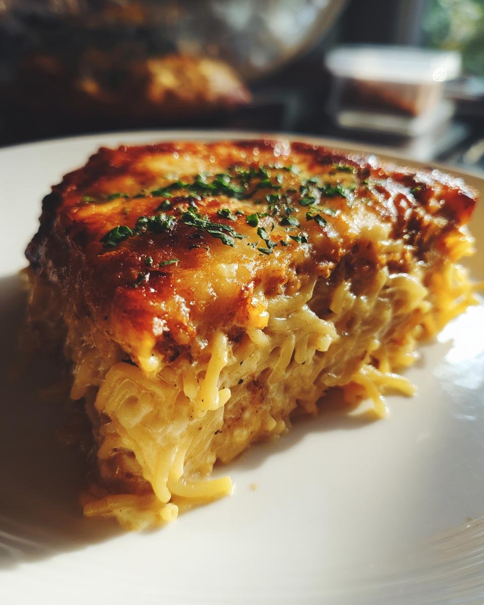 Layered Baked Cream Cheese Spaghetti Bowl - detail 2