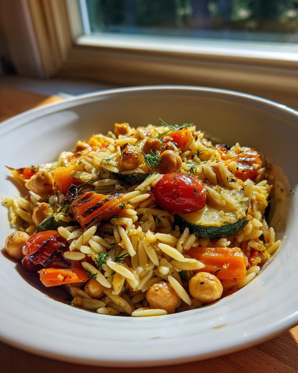 Lemon Orzo with Chickpeas and Roasted Vegetables - detail 1