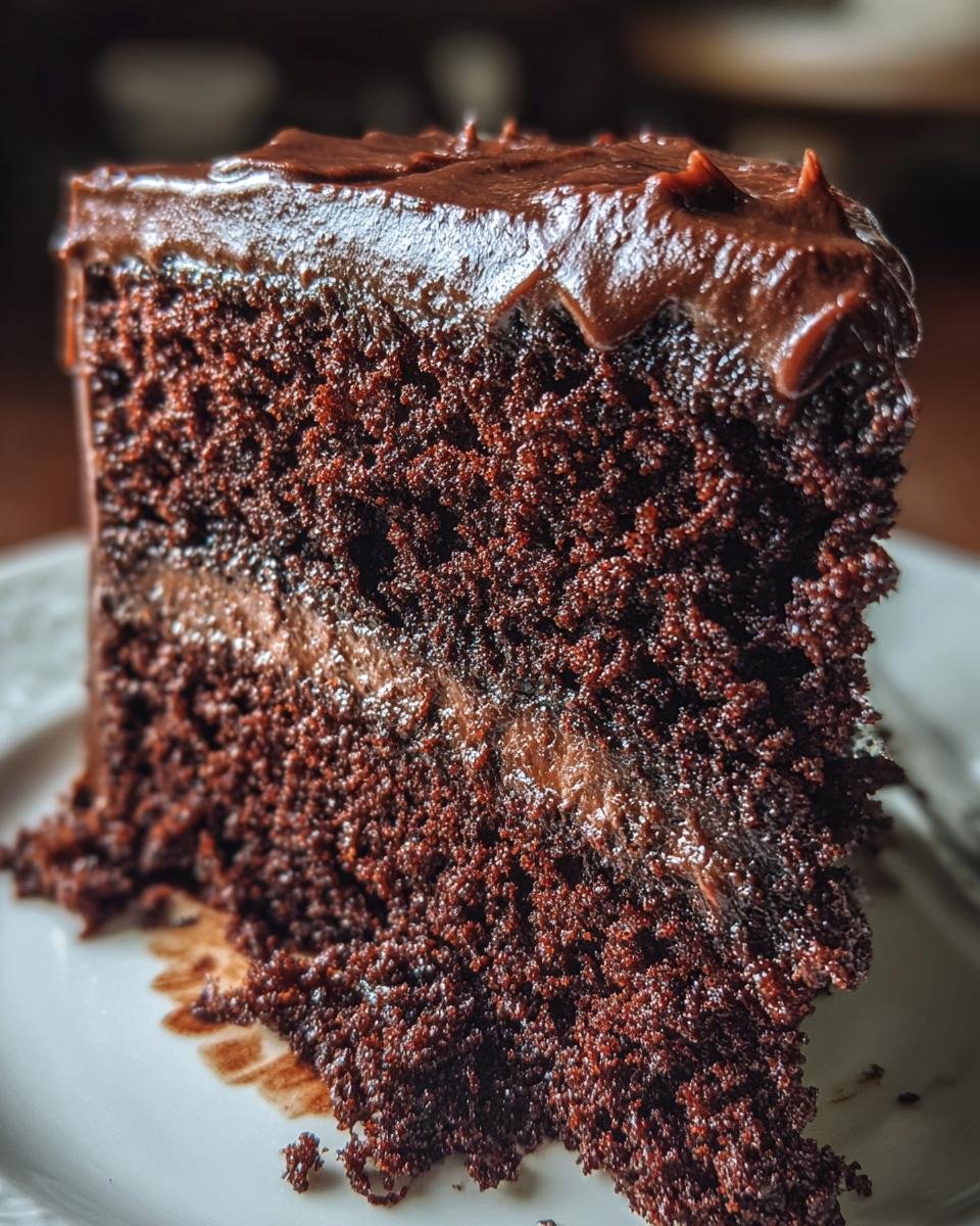 Moist Chocolate Cake with Ganache Frosting - detail 2