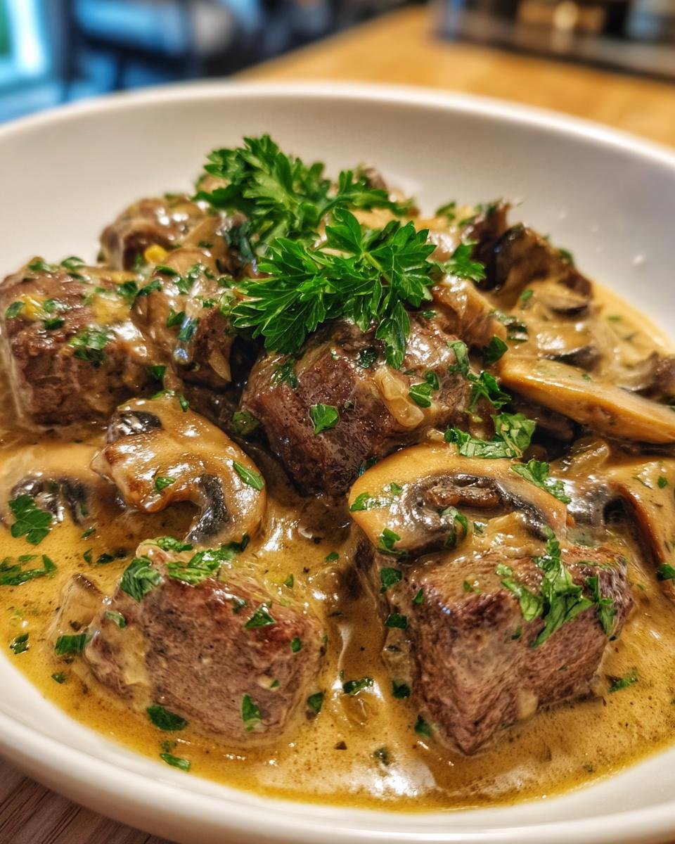 Slow Cooker Cube Steak in Creamy Mushroom Gravy - detail 3