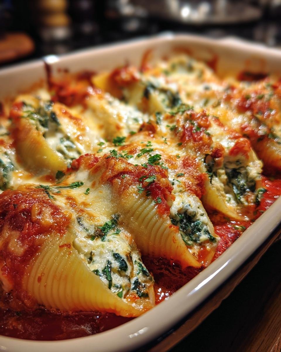 Spinach and Ricotta Stuffed Jumbo Shells - detail 1