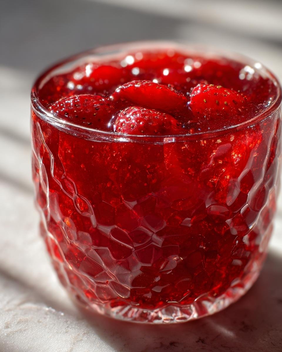 Strawberry Mosaic Gelatin - detail 2