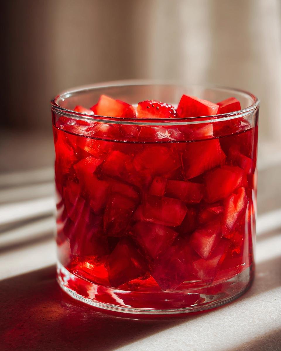 Strawberry Mosaic Gelatin - detail 3