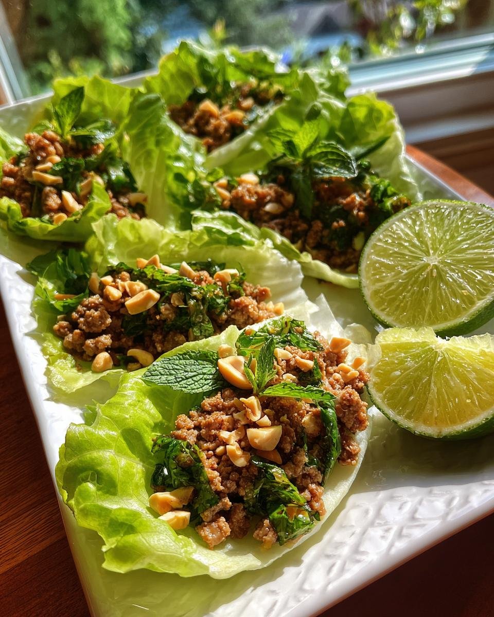 Thai Basil Beef Lettuce Rolls - detail 2