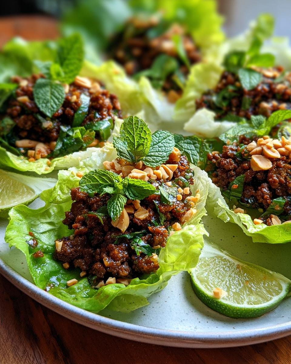 Thai Basil Beef Lettuce Rolls - detail 3