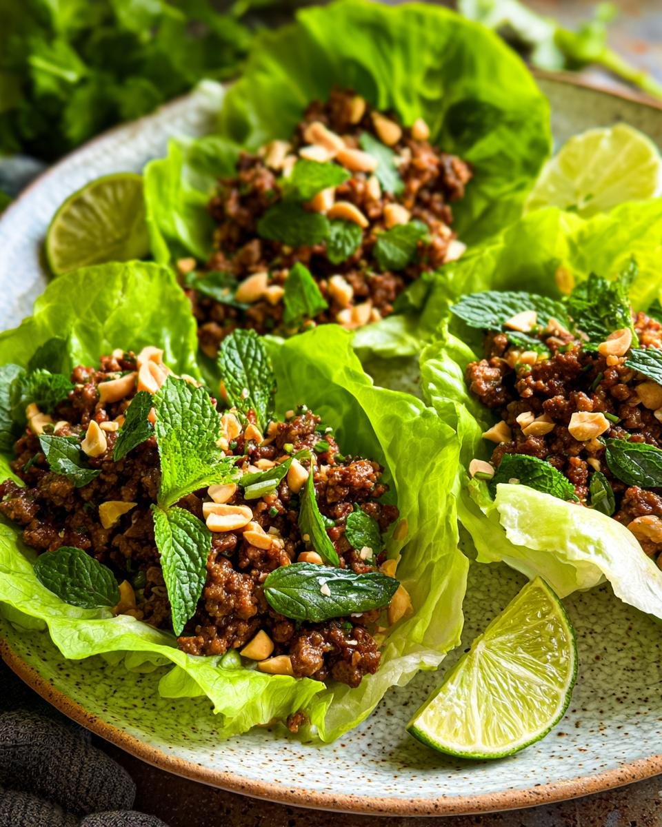 Thai Basil Beef Lettuce Rolls - detail 4