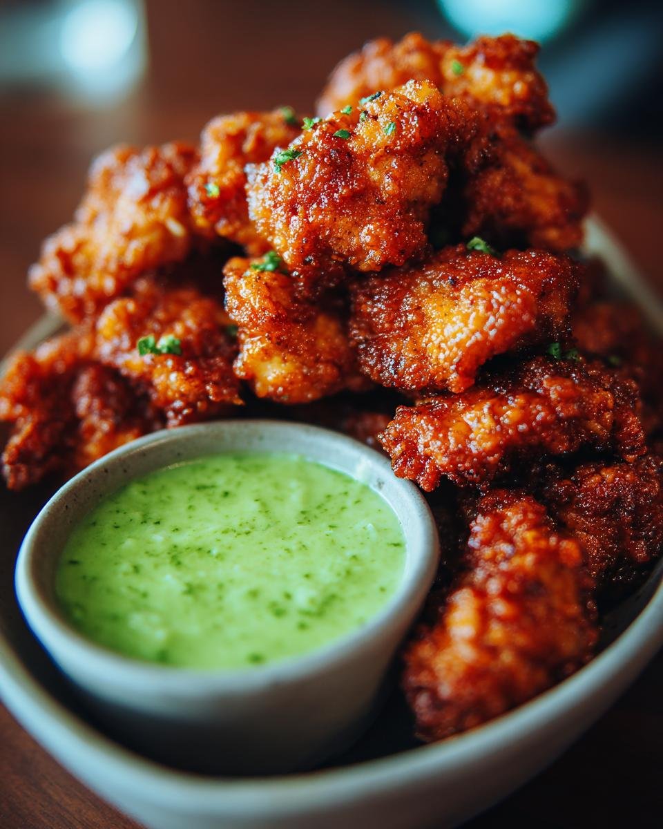 Knusprige Cajun Ranch Chicken Bites mit Jalape&ntilde;o Parmesan Dip