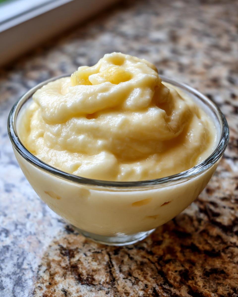 Nahaufnahme einer Schüssel mit cremigem, hausgemachtem Dole Whip, das mit Ananasstücken garniert ist.