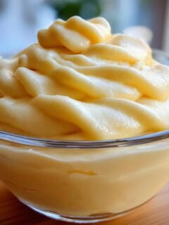Nahaufnahme einer Sch&uuml;ssel mit cremigem, hausgemachtem Dole Whip, perfekt f&uuml;r ein einfaches Dole Whip Rezept.
