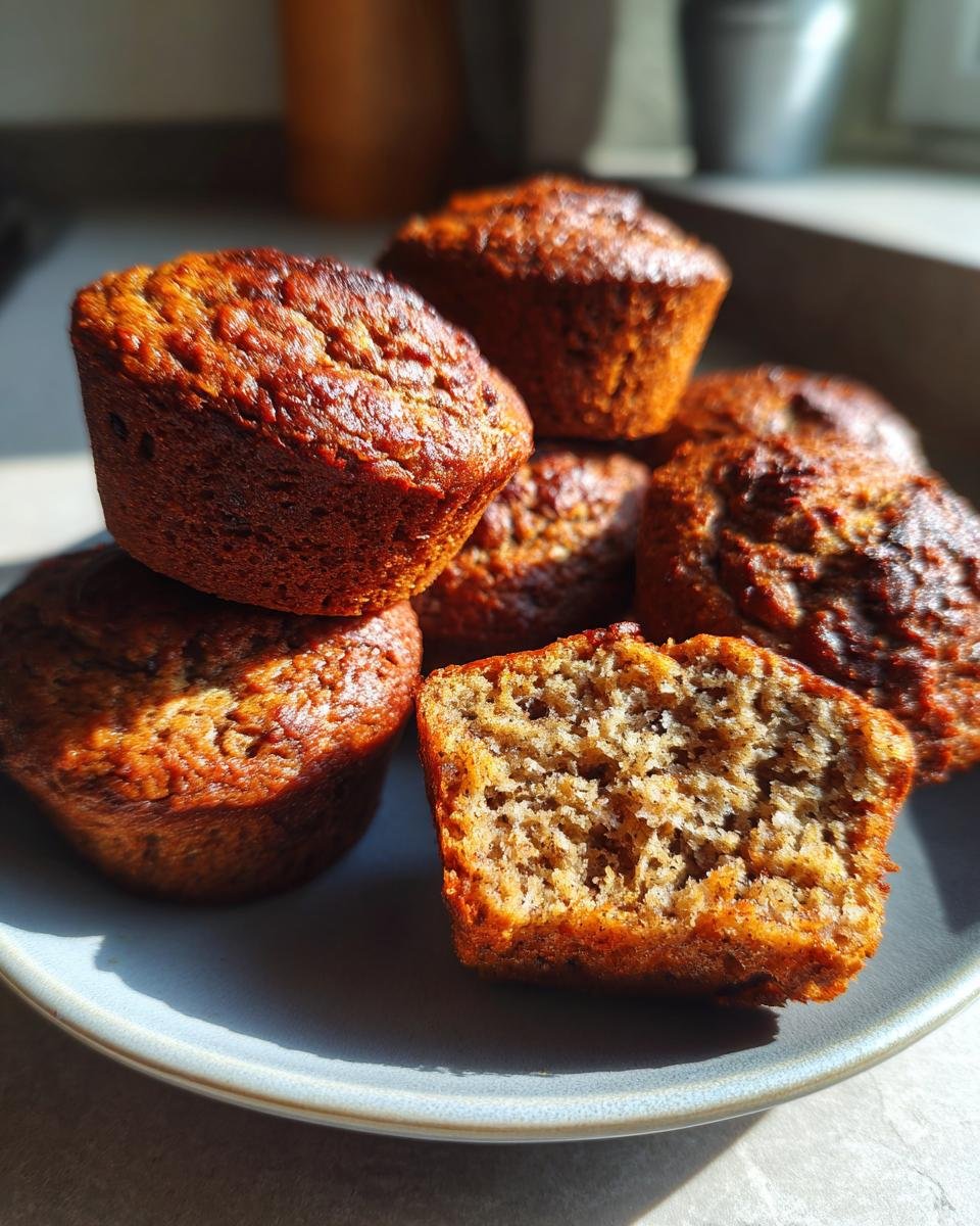 Nahaufnahme von unwiderstehlichen Avocado-Muffins auf einem Teller, einer davon angeschnitten.