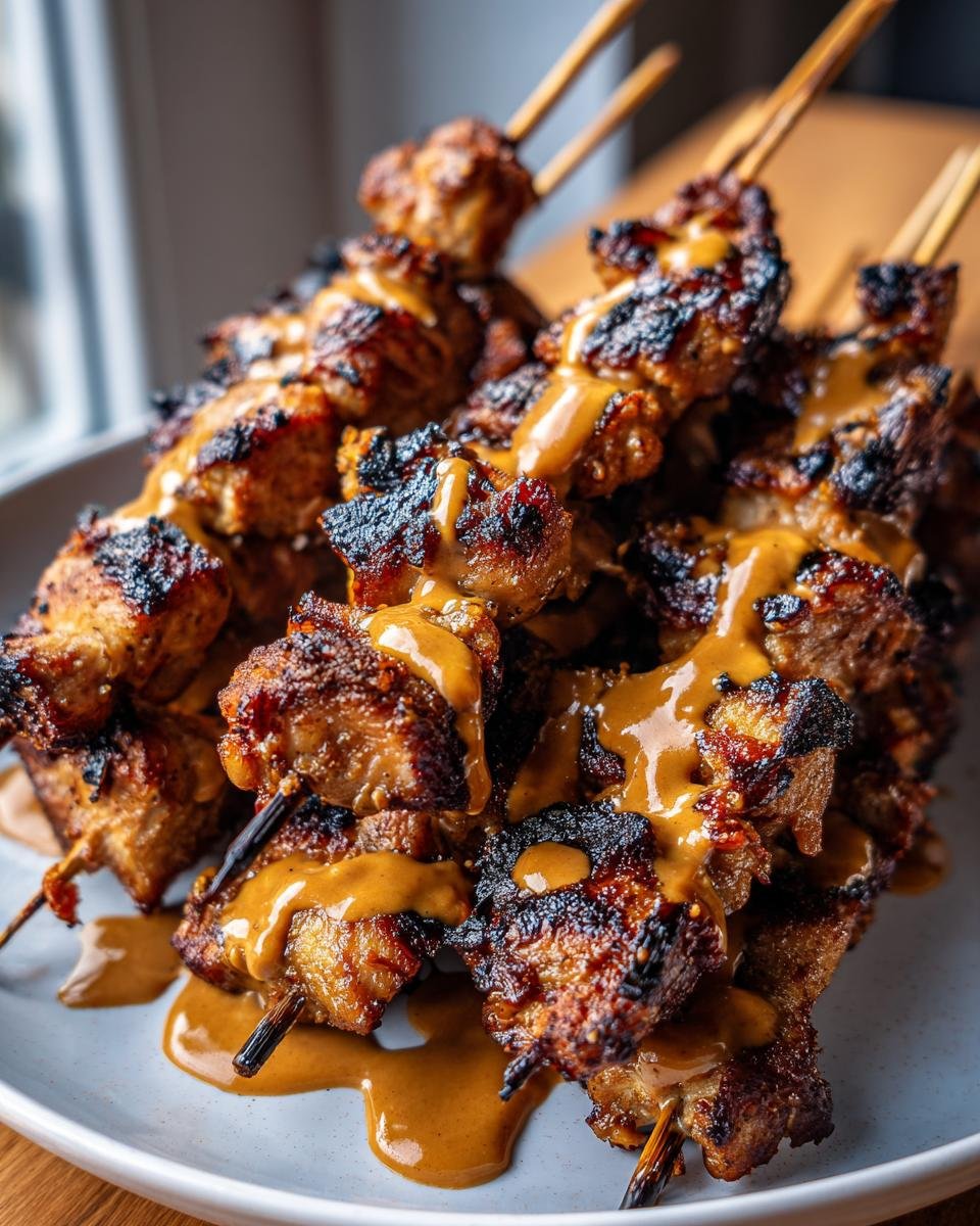 Gegrillte Spie&szlig;e mit saftigem Chicken Satay, &uuml;bergossen mit cremiger Erdnusssauce.