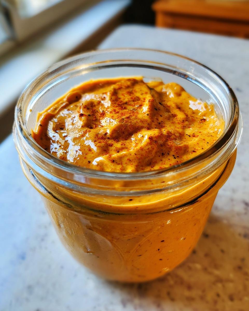 Nahaufnahme von cremigen Sweet Potato Pie Overnight Oats in einem kleinen Glas, bestreut mit Zimt.