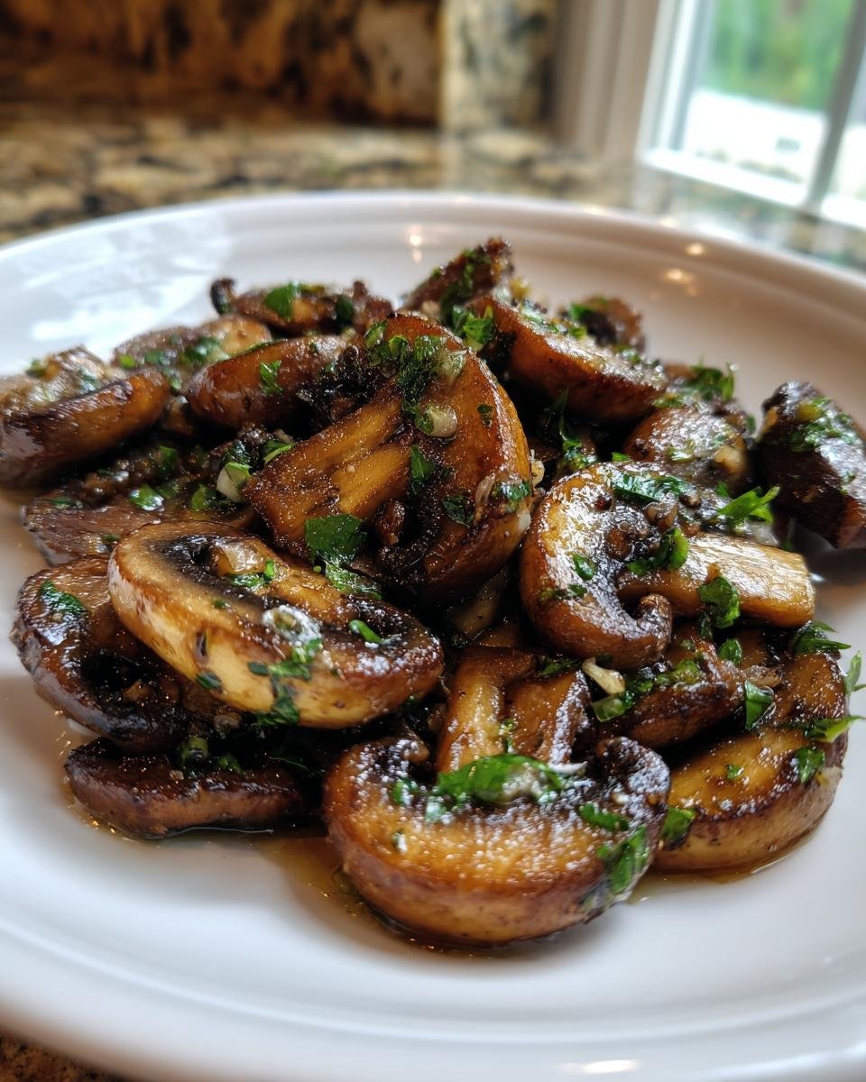 Gebratene Champignons mit Knoblauch und Petersilie, ein ideales Gericht für Keto Mushroom Recipes.