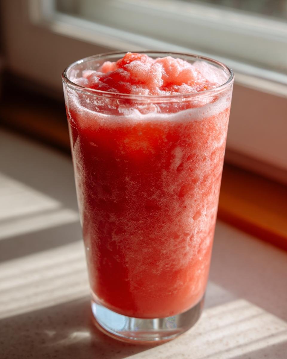 Nahaufnahme eines eisgek&uuml;hlten, rosa Getr&auml;nks im Glas, ideal als Copycat Starbucks Pink Drink.