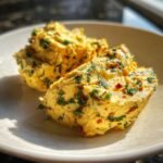 Zwei Portionen w&uuml;rzige Roasted Garlic Cowboy Butter mit Kr&auml;utern und Chiliflocken auf einem Teller.